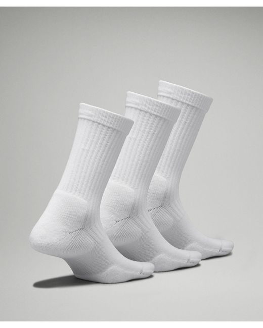 lululemon athletica Daily Stride Ribbed Comfort Crew Socks 3 Pack - Color White - Size M