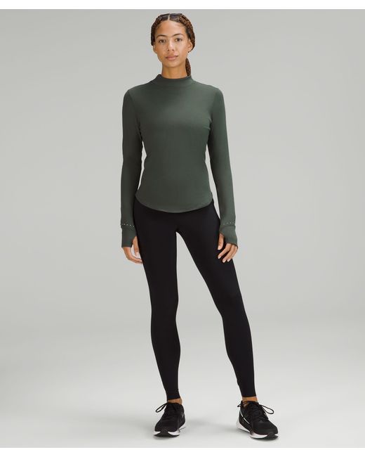 lululemon athletica Green Rulu Running Mockneck Long-Sleeve Shirt