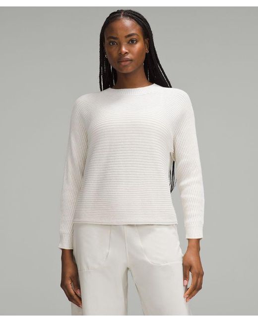 lululemon athletica White – Crewneck Sweater – Silk-Blend – –