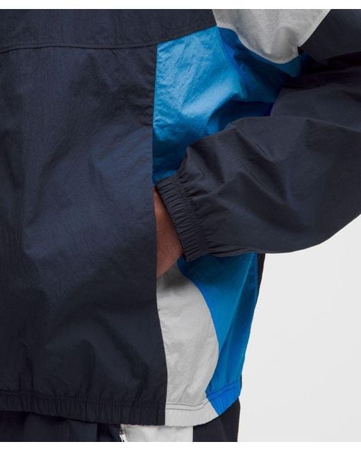 lululemon athletica Blue – Nylon Oversized Track Jacket – – Size Large for men