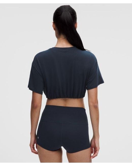 lululemon athletica Blue – Jersey Training Super-Cropped T-Shirt – – Size 4