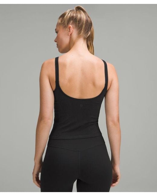 lululemon athletica Black Ebb To Street Scoop-Neck Cropped Tank Top Light Support, B/C Cup