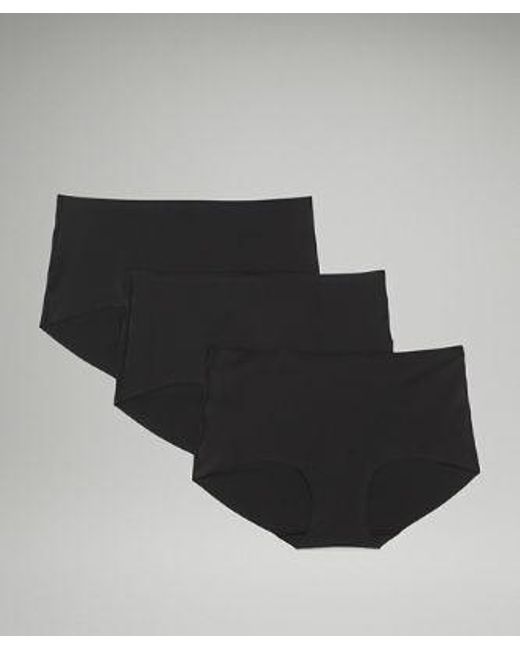 lululemon athletica Invisiwear Mid-rise Boyshort Underwear 3 Pack - Color Black - Size 2xl