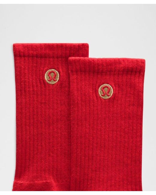 lululemon athletica Red – Lunar New Year Daily Essential Crew Socks – /Neon – Size Large