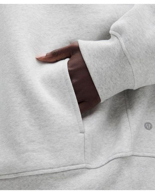 lululemon athletica Gray – Steady State Superloft Oversized Funnel-Neck Half Zip Sweatshirt – Color Light/ – Size Large