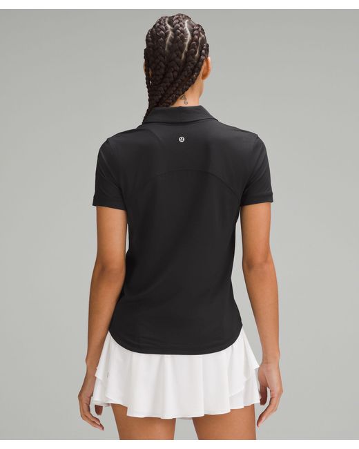 lululemon athletica Black Quick-drying Short-sleeve Polo Shirt Curved Hem