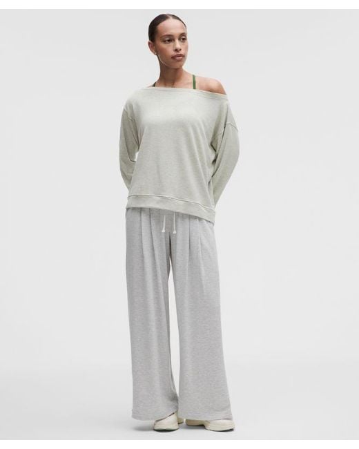 lululemon athletica Gray – Becalm Oversized Boatneck Long-Sleeve Shirt – – Size Large