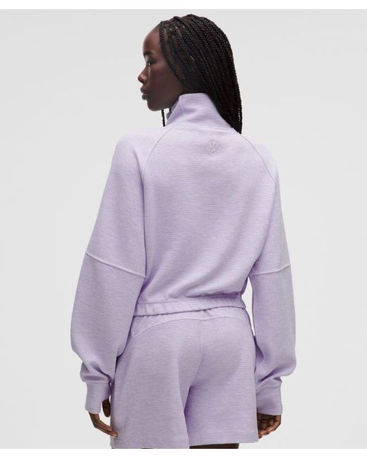 lululemon athletica Purple Scuba Cropped Funnel-Neck Half Zip