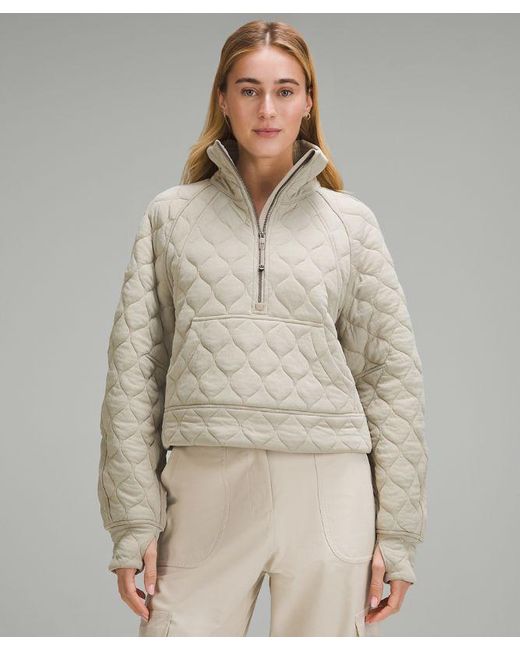 lululemon athletica Natural Scuba Oversized Quilted Half Zip