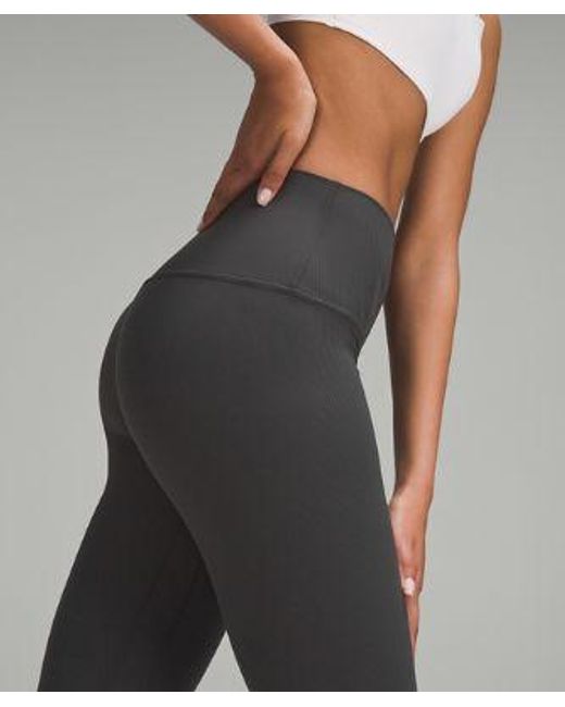 lululemon athletica Gray Align Ribbed High-rise Pants - 28" - Color Grey - Size 12