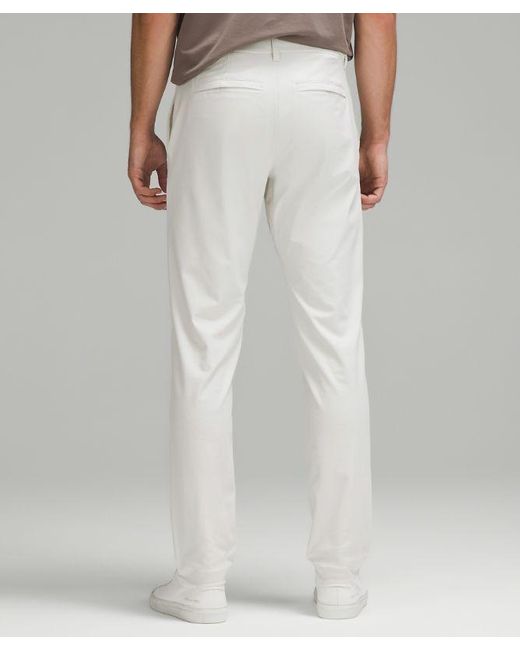 lululemon athletica Gray Abc Classic-fit Trousers 34"l Warpstreme - Color White - Size 31 for men