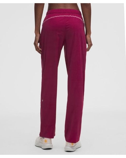 lululemon athletica Red – Two-Toned Mid-Rise Track Pants – – Size Large