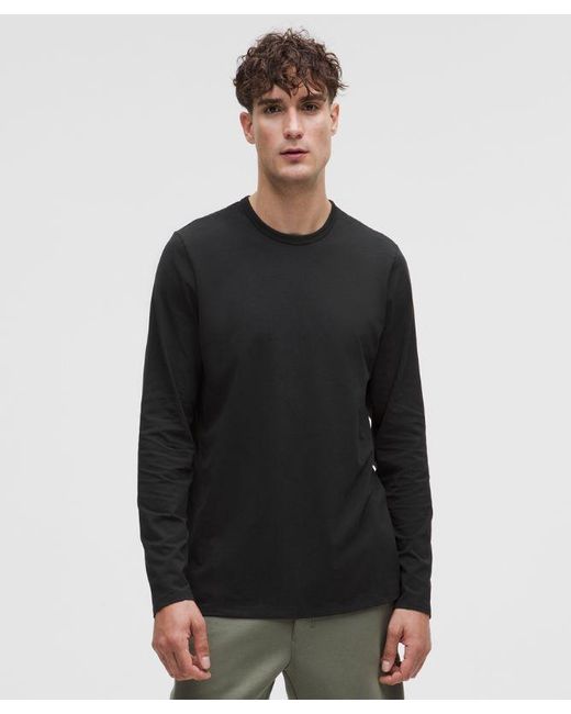 lululemon athletica Black Organic Cotton Classic-Fit Long-Sleeve Shirt for men