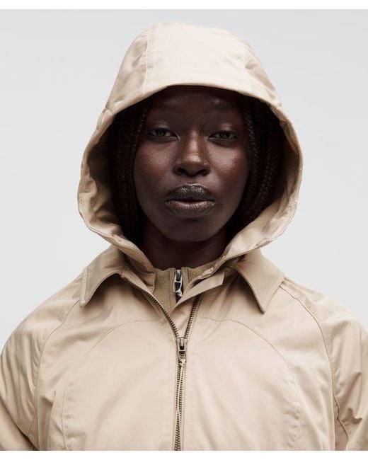 lululemon athletica Natural Taffeta Removable-Hood Long Jacket