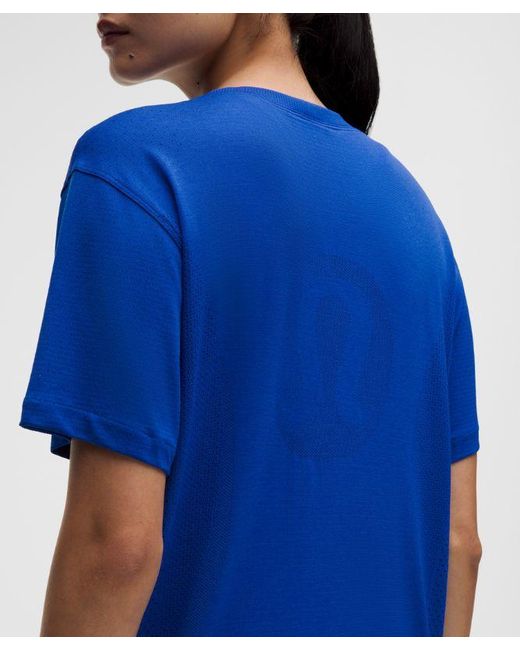 lululemon athletica Blue Swiftly Relaxed Short-Sleeve Shirt Hip Length