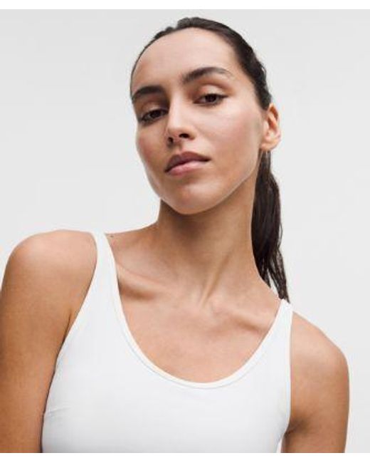 lululemon athletica White – Scoop-Neck Cutout Tennis Tank Top Medium Support, B/C Cup – – Size Large