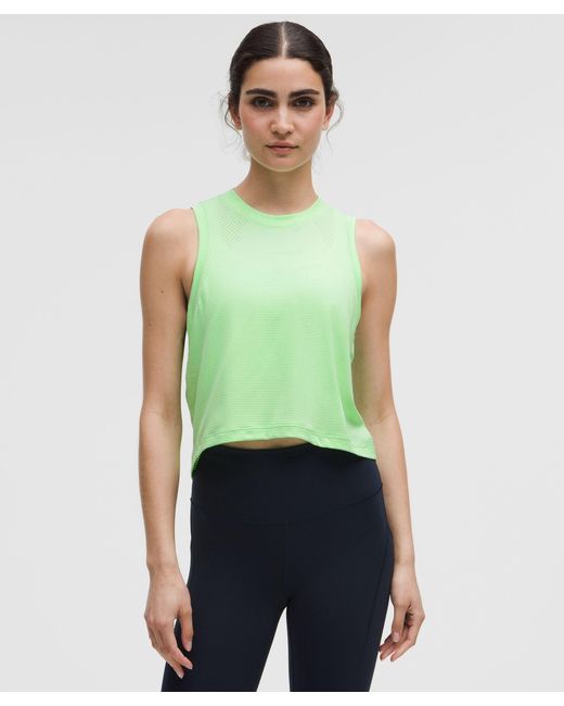 lululemon athletica Green Swiftly High-Low Cropped Tank Top