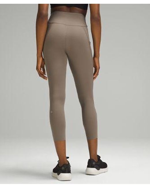 lululemon athletica Brown – Fast And Free High-Rise Crop Pants Pockets – 23" – –