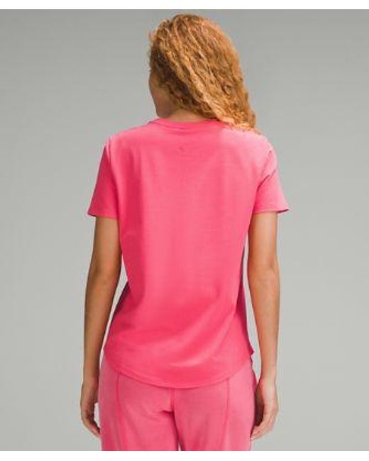 lululemon athletica Pink Love Curved-hem Crewneck T-shirt