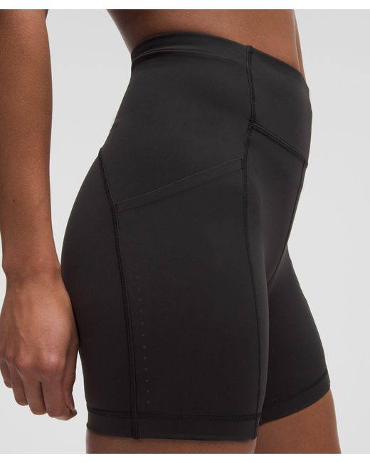 lululemon athletica Black – Swift Speed High-Rise Shorts – 6" – – Size 4