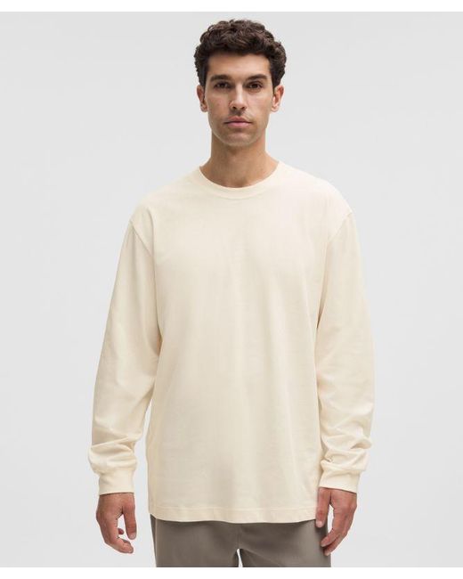 lululemon athletica Natural – Heavyweight Jersey Long-Sleeve Shirt – – Size Small for men