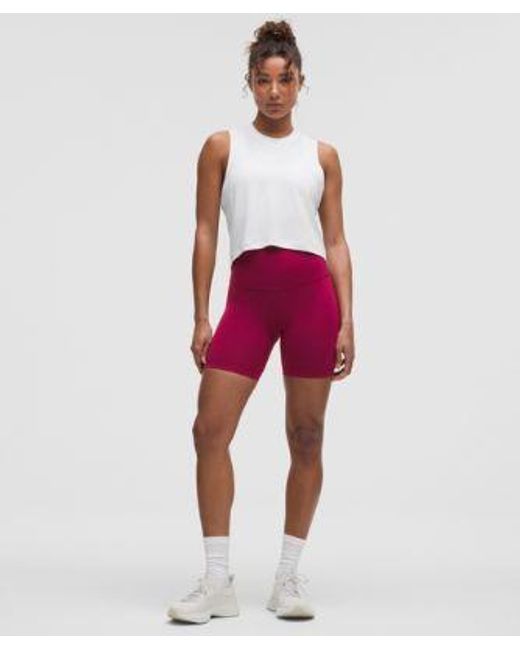 lululemon athletica Red Swiftly High-Low Cropped Tank Top