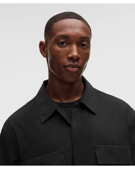 lululemon athletica Black Unshaken Long-Sleeve Collared Shirt for men
