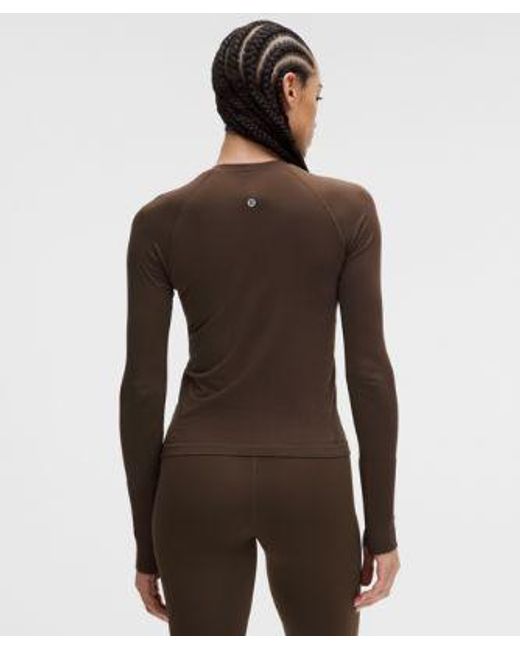 lululemon athletica Brown – Swiftly Tech Long-Sleeve Shirt 2.4 Waist Length – – Size 4