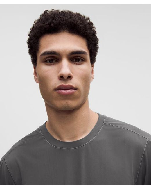 lululemon athletica Gray Brushed Yoga Crewneck T-Shirt for men
