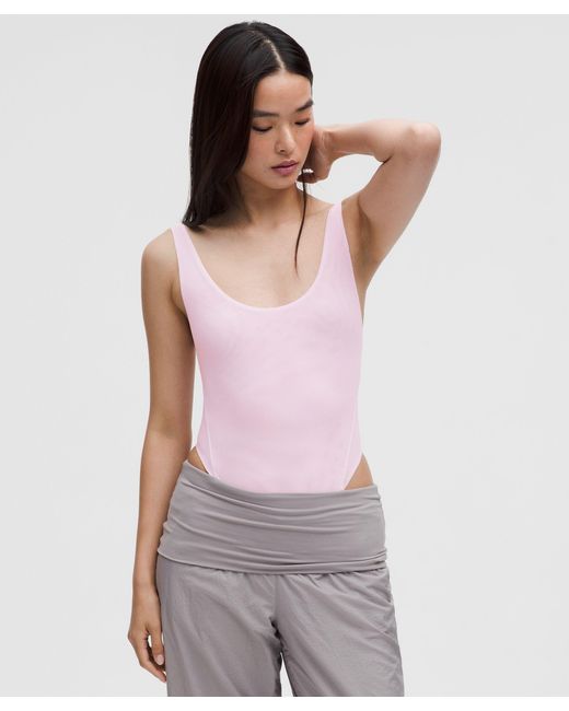 lululemon athletica Multicolor – Wundermost Ultra-Soft Nulu Mesh Scoop-Back Sleeveless Thong Bodysuit – – Size Large