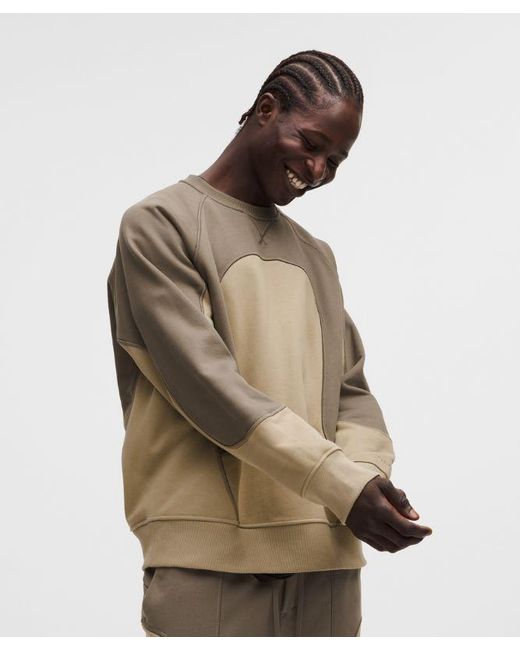 lululemon athletica Brown – Cotton Fleece Oversized Crew Sweatshirt Slnsh Collection – – Size Large for men