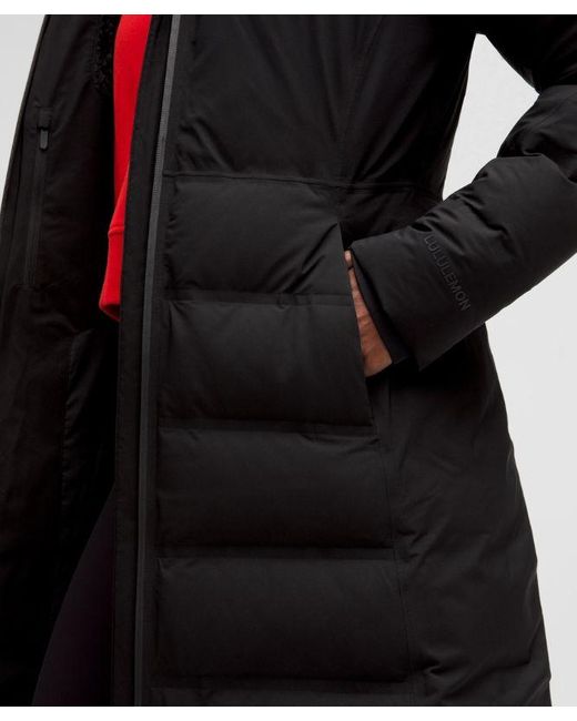 lululemon athletica Black Stretchseal Sleet Street 600-Down-Fill Long Jacket
