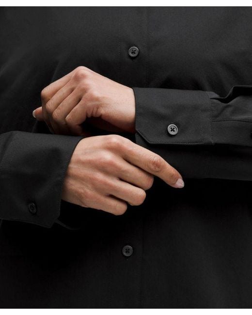 lululemon athletica Black Woven Relaxed-Fit Button-Up Shirt