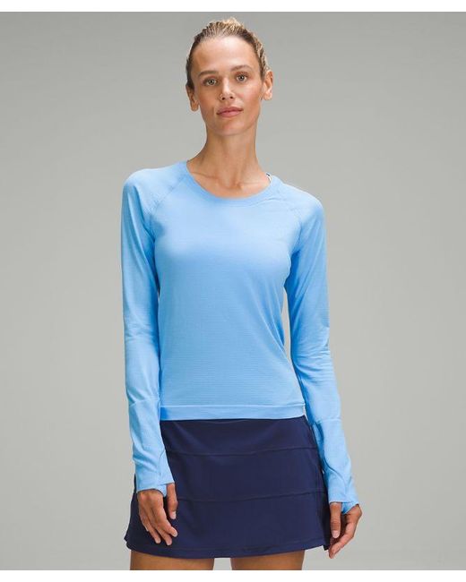 lululemon athletica Blue – Swiftly Tech Long-Sleeve Shirt 2.0 Race Length – –