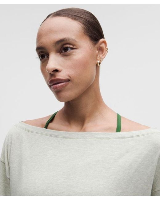 lululemon athletica Gray – Becalm Oversized Boatneck Long-Sleeve Shirt – – Size Large