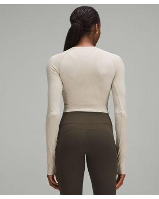 lululemon athletica Gray Swiftly Tech Cropped Long-sleeve Shirt 2.0