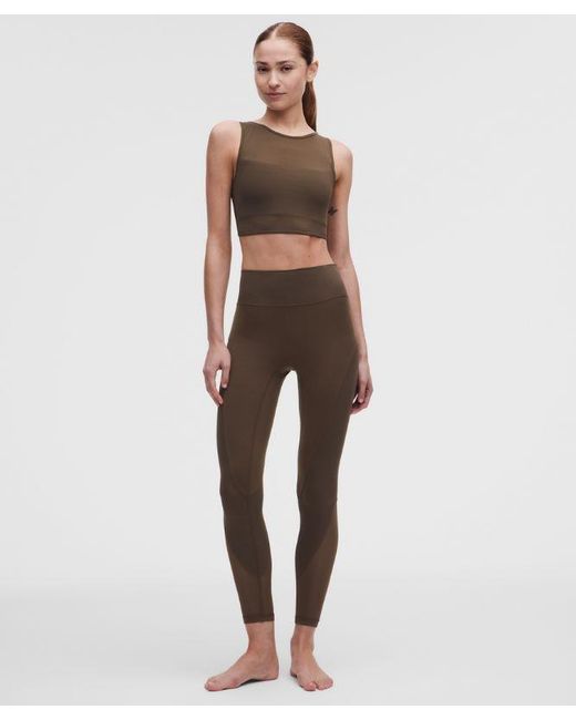 lululemon athletica Brown Bend This Mesh Bandeau And V-Neck Bra