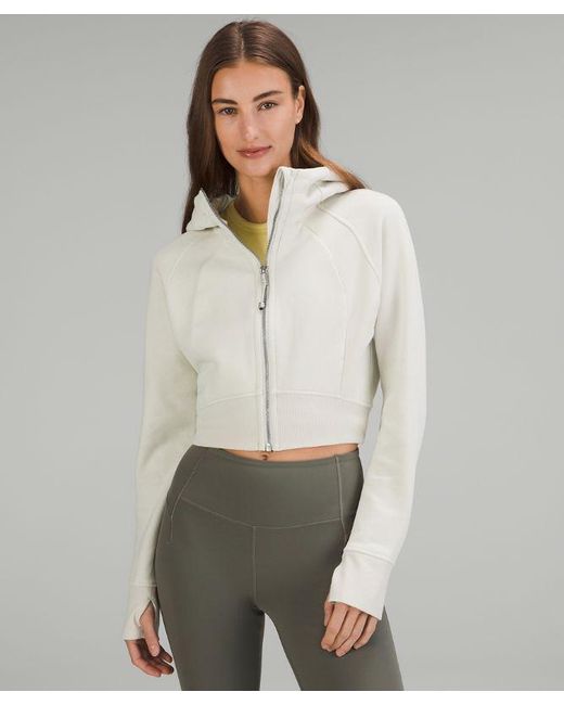 lululemon athletica Natural Scuba Full-zip Cropped Hoodie - Color White - Size 0