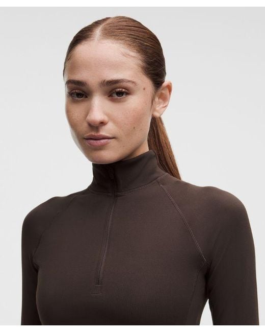 lululemon athletica Black – It's Rulu Cropped Half Zip Long-Sleeve Top – – Size Large
