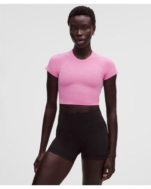 lululemon athletica Pink – Swiftly Tech Cropped Short-Sleeve Shirt 2.4 – – Size 4