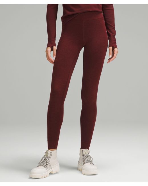 lululemon athletica Merino Base Layer Tight Leggings - Wool-blend - 28 -  Color Red/burgundy - Size 0
