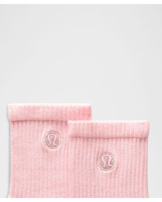 lululemon athletica Pink Daily Essential Quarter Socks