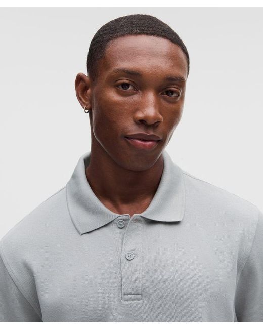 lululemon athletica Gray – Pique Short-Sleeve Polo Shirt – – Size Large for men