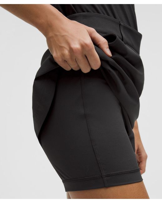 lululemon athletica Black Stretch Twill Front Pleat Golf Skirt
