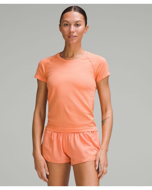 lululemon athletica Orange Swiftly Tech Short-sleeve Shirt 2.0 Race Length