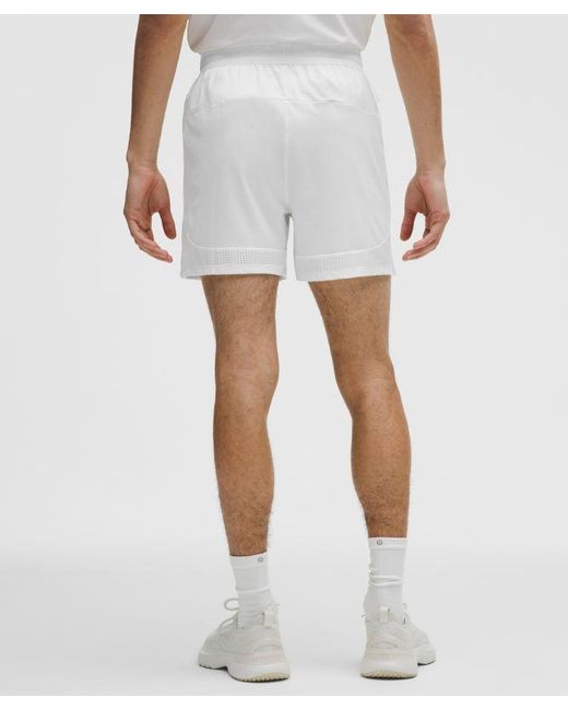 lululemon athletica White – Mesh-Panelled Tennis Shorts – 5" – – Size Large for men