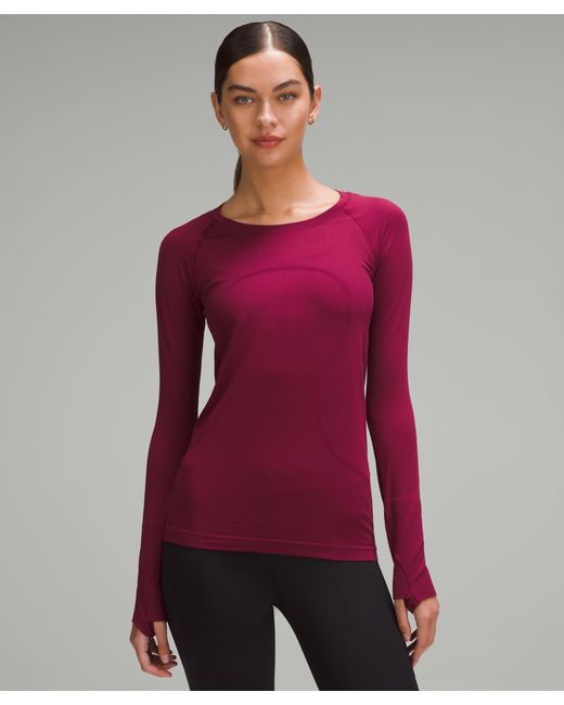lululemon athletica Swiftly Tech Long-sleeve Shirt 2.0 in Red