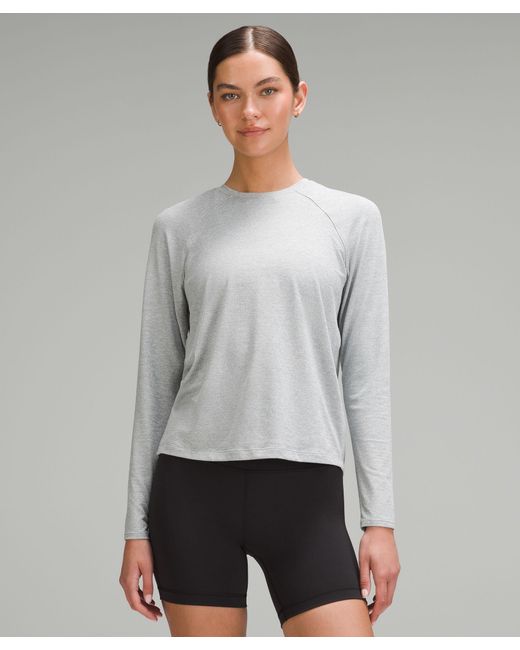 lululemon athletica Gray – License To Train Classic-Fit Long-Sleeve Shirt – –