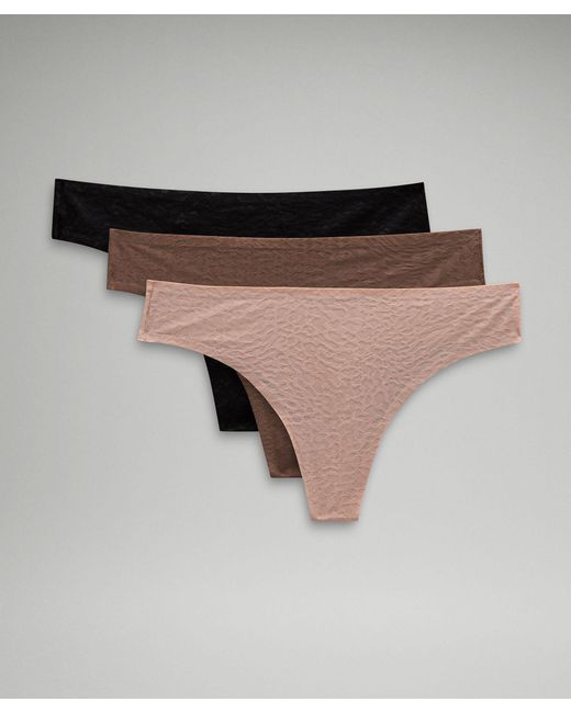 lululemon athletica Multicolor Invisiwear Mid-rise Thong Underwear Performance Lace 3 Pack