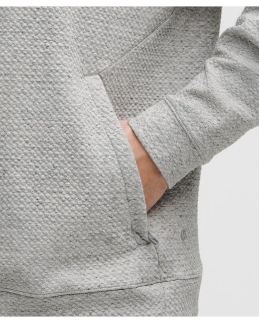 lululemon athletica Gray – Textured Double-Knit Half Zip Sweatshirt – Color Light/ – Size Large for men